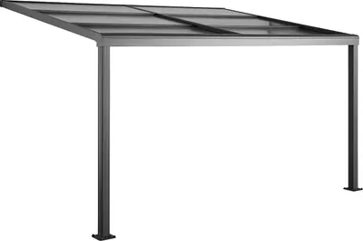 Produktbild von Terrassendach anlehnend aus Aluminium - Mit Schiebedach - 12 m² - Anthrazit - IZEDA