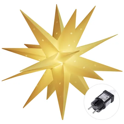 Produktbild von SALCAR Leuchtstern 3D LED 60cm Papierstern Hängend Weihnachtsstern Weihnachtsdekoration Fenster