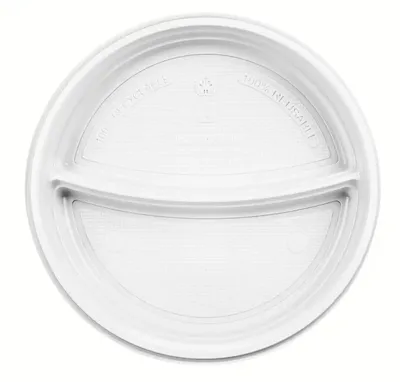 Produktbild von 100 Mehrweg Menüteller, 2-geteilt Ø 22 cm · 2 cm weiss, 060-102V