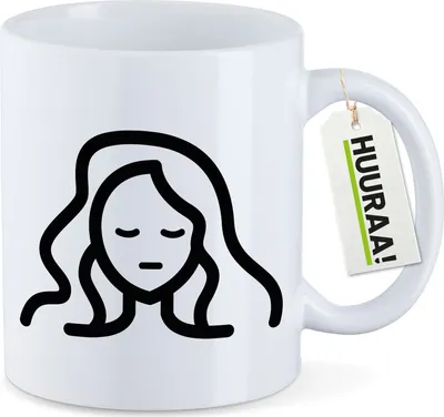 Produktbild von Huuraa Kaffeetasse Jungfrau Sternzeichen Symbol 330ml Weiß Keramik Kaffeebecher Geschenkidee