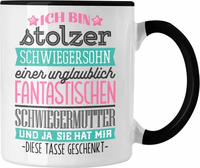 Produktbild von Trendation - Schwiegersohn Geschenk von Schwiegermutter Schwiegersohn Spruch Geschenkidee Geburtstag Weihnachten (Schwarz)