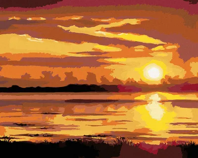 Produktbild von Zuty - Malen nach Zahlen - SONNENUNTERGANG ÜBER DEM FLUSS (D. RUSTY RUST), 40x50 cm, ohne Keilrahmen