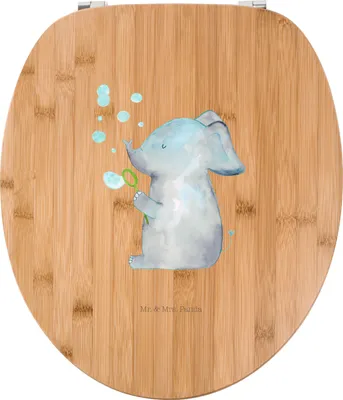 Produktbild von Mr. & Mrs. Panda Klo-Deckel Elefant Seifenblasen - Transparent - Geschenk, WC-Sitz, Liebesspruch, Holz Toilettendeckel, Gute Laune, WC Brille, Liebe, toilettensitz