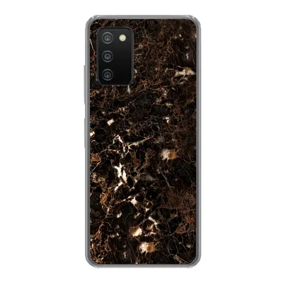 Produktbild von MuchoWow® Handyhülle Schutzhülle Hülle für Samsung Galaxy A03s Marmor - Schwarz - Gold Silikon Softcase Handy Hülle - Schutz