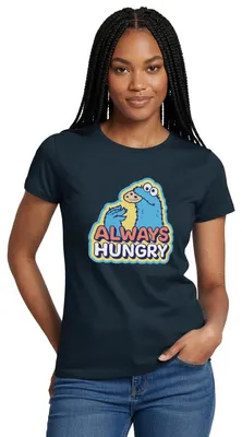 Produktbild von Spreadshirt Sesamstraße Krümelmonster Always Hungry Frauen T-Shirt, M, Navy