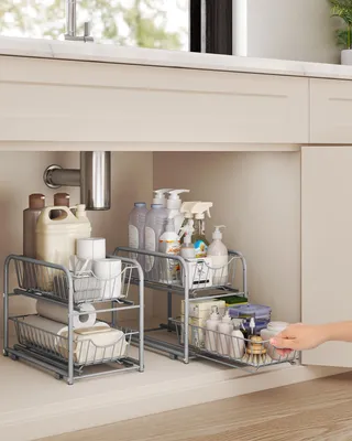 Zdjęcie produktu dla Zestaw organizerów kuchennych, sztaplowany, srebrny