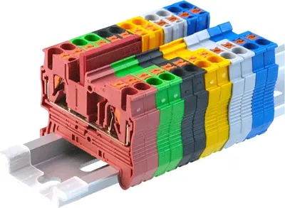 Produktbild von 10 Stk. Reihenklemme für DIN-Hutschiene / Klemmenblock PT-2.5 - verschiedene Farben : Grün Farbe: Grün