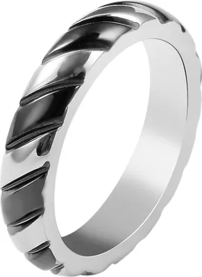 Produktbild von Akzent Damen-Ring aus Edelstahl, silberfarbig schwarz