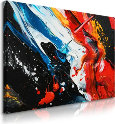 Produktbild von Muralo Leinwandbild Canvas für Büro BUNTE ABSTRAKTION Moderne Kunst 3D Effekt Br. 70cm x Hö. 50cm
