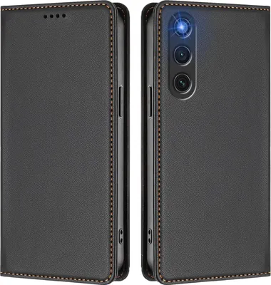 Immagine prodotto di Custodia in pelle per ZTE nubia RedMagic 10 Air, custodia a libro magnetica in Finto cuoio con supporto, nera