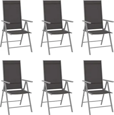 Produktbild von The Living Store Gartenstühle Klappbar 6 Stk. Textilene Schwarz