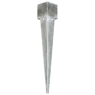 Image de Piquets de terre 6 pcs Argenté 14×14×91 cm Acier galvanisé