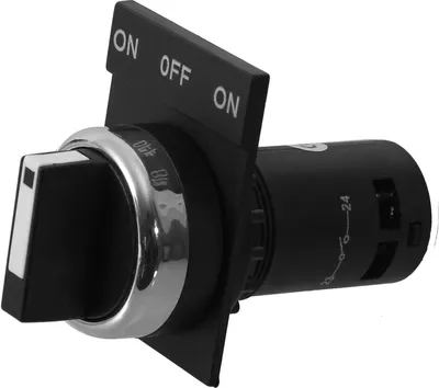 Produktbild von Einbau Drehschalter 22mm Schalter rastend Hauptschalter Wendeschalter Gehäuse ON / OFF / ON