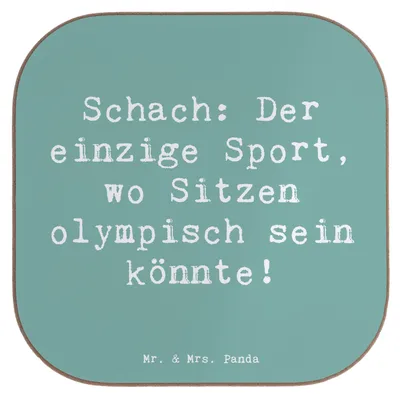 Produktbild von Mr. & Mrs. Panda Holzuntersetzer Spruch Schach Sport - Meeresbrise - Geschenk, Untersetzer für Gläser, Teamsport, Geduld, Sportler Geschenke, Konzentration, Schachsport