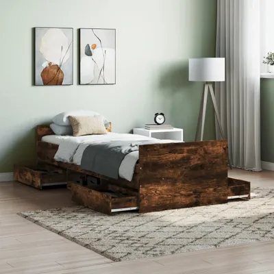 Obrázok produktu pre Maison Exclusive – posteľ s čelom a nožnou časťou z údeného dubu, 75 x 190 cm