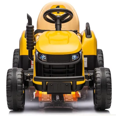 Produktbild von Kinder Traktor Schlepper Bulldog mit Anhänger Kinderauto mit Fernbedienung Tractor Kinder Elektroauto Gelb