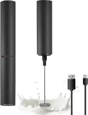Produktbild von Wiederaufladbarer Handmilchaufschäumer, leistungsstarker Handkaffeeaufschäumer mit USB-Milchschaumbereiter für Kaffee Latte, Cappuccino, Mokka,
