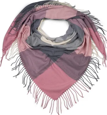 Produktbild von styleBREAKER Damen XXL Schal mit mehrfarbigem Karo Muster und Fransen, warmes Winter Tuch, Deckenschal 01017116