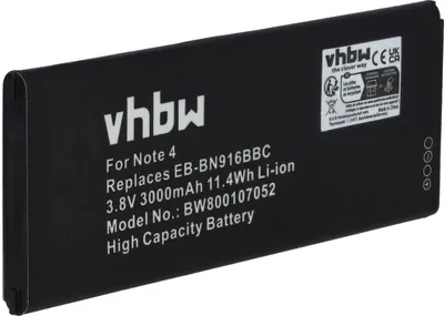 Produktbild von vhbw Akku kompatibel mit Samsung Galaxy SM-N910F, SM-N9109W, SM-N910G, SM-N9108, SM-N9108V Handy Smartphone Telefon (3000 mAh, 3,8 V, Li-Ion)