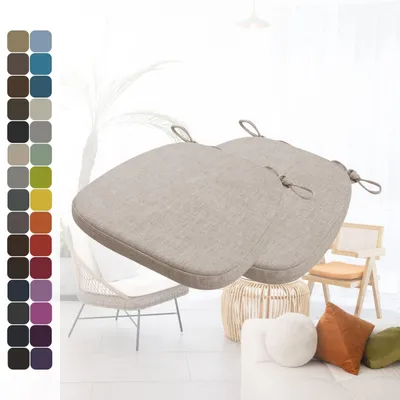 Produktbild von Stuhlkissen Komfortabel - Set von 2 - Waschbar - Rutschfest - 40 x 38 x 3 cm - Unterstützung für jeden Stuhl - Sitzkissen