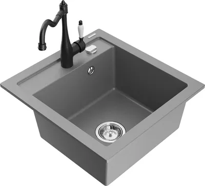 Produktbild von Mexen Vito 1-Becken-Granit-Spüle mit Mischbatterie Carla, Grau - 6503-71-670700-70
