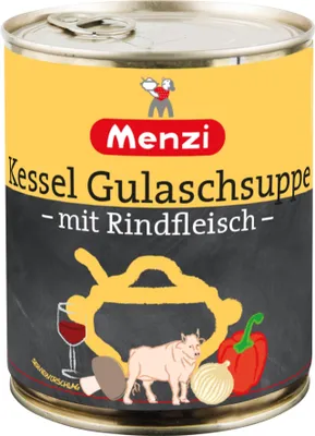 Zdjęcie produktu dla Menzi zupa gulaszowa z kociołka z wołowiną typowo węgierska 800ml