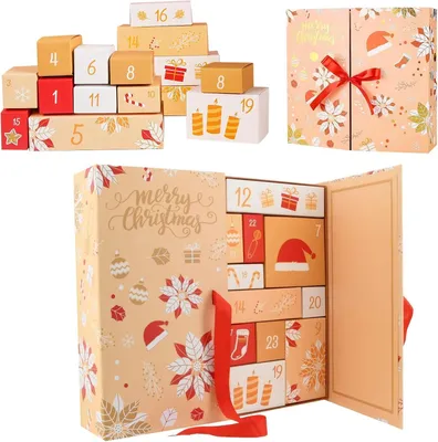 Imagen del producto de Calendario de Adviento navideño: Cajas calendario para rellenar con 24 sorpresas. Cajas para calendarios de Adviento