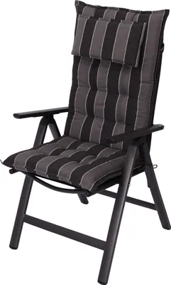 Produktbild von Sun Garden Gartenauflage "Sylt" Hochlehner 4er Set / 20540-610 grau-gestreift