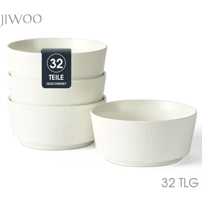 Produktbild von Schale set 32er Ø15,2cm Müslischalen Suppenschalen Salatschale Keramik Schalen für 32 Personen Schüssel Matt-Glasur Mikrowellen- und Spülmaschinenfest