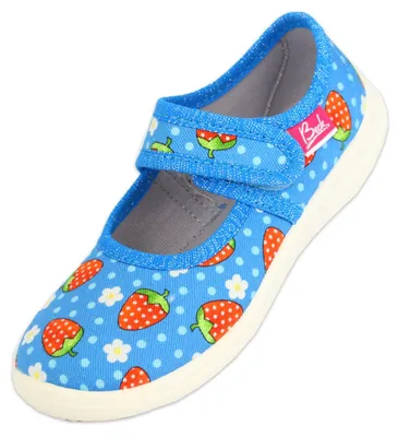 Produktbild von Beck Uni Kinder Erdbeere Hausschuh, Blau, 25 EU