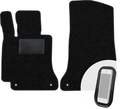 Produktbild von moto-MOLTICO Vorne Fußmatten Auto Velours Autoteppiche Schwarz Automatten Set 2-teilig passend für Mercedes-Benz C-Klasse W205 2014-2021