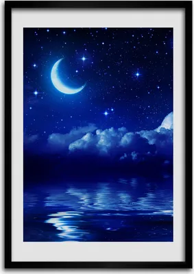 Produktbild von Bild - Bilderrahmen - Foto - 70 cm x 100 cm - MDF - Rahmen - Wandkunst - Himmel in der Nacht