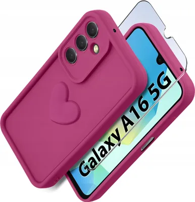 Immagine prodotto di Etui do Samsung A16 5G silikonowe MATOWE serce + Szkło ochronne na ekran 9H