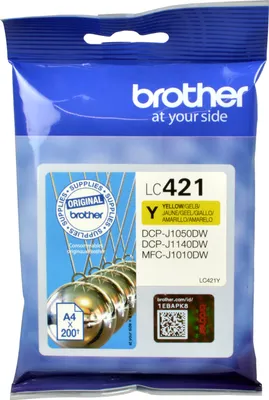 Produktbild von Brother LC-421Y, Gelb, 1 Stück(e), 200 Seiten, Einzelpackung
