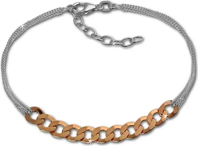 Imagen del producto de Pulsera SilberDream de 18 cm, diseño "Fantasie", plateada y con detalles en rosa, para mujer. Joyería. Modelo: D2SDA2138E