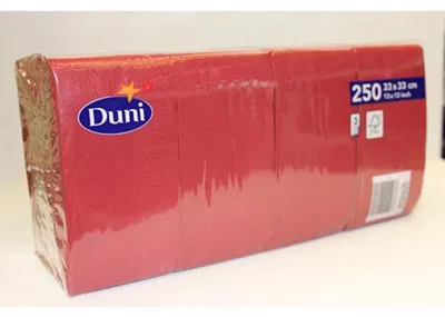 Zdjęcie produktu dla Duni 250 serwetek celulozowych Bordeaux 3-warstwowe 33x33cm