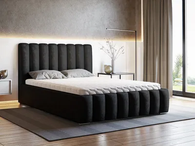 Obrázek produktu pro Furmeb24 - NERO - 180 x 200 cm - ÄalounÄn postel s devÄnm rmem, manelsk postel s vysokm podhlavn­kem - Bez matrace - (AMV 4322)
