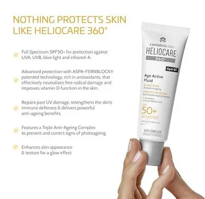 Zdjęcie produktu dla Krem przeciwsłoneczny heliocare age active fluid spf dla twarzy 50 ml