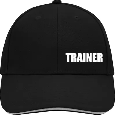 Produktbild von Huuraa Cappy Mütze Trainer Training Black/Light Grey Baumwolle 6-Panel Kappe Geschenkidee