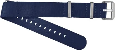 Obrázek produktu pro ClassicWatchStraps Prémiový nylonový řemínek na hodinky z materiálu bezpečnostního pásku - modrý, 22 mm, broušená stříbrná barva