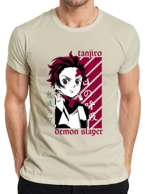Immagine prodotto di Maglietta da uomo per cosplay "Tanjiro" - Anime Demon Slayer: Kimetsu no Yaiba, Colore naturale, Taglia L