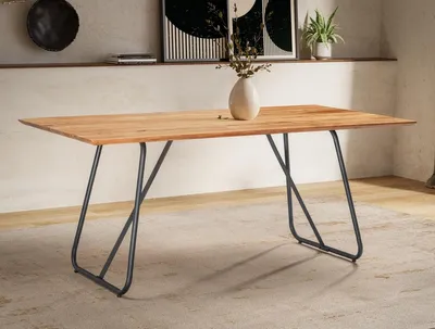 Produktbild von Esstisch "Kanpur" 180x90cm Akazie & Eisen schwarz