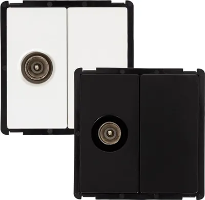 Produktbild von TV-Steckdose männlich + Blindkappe Modern Weiß