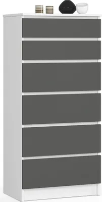 Obrázok produktu pre raumhirsch Vysoká komoda s 6 zásuvkami, výška 60 cm. Skriňa, komoda, konferenčný stolík, výška 130 cm, hĺbka 40 cm