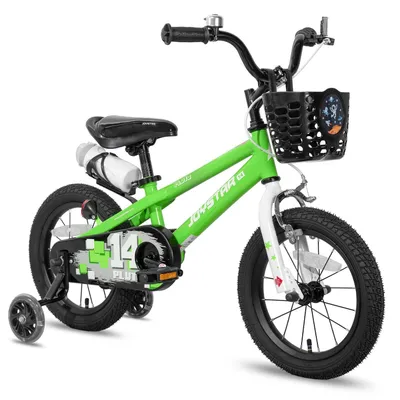 Kinderfahrrad 16 Zoll, Stahlrahmen, Korb & Wasserflasche