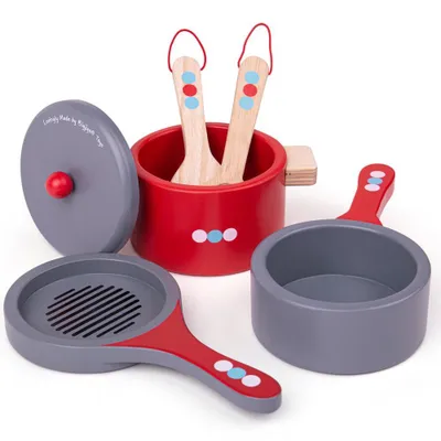 Obrázek produktu pro Dřevěný set nádobí s puntíky
