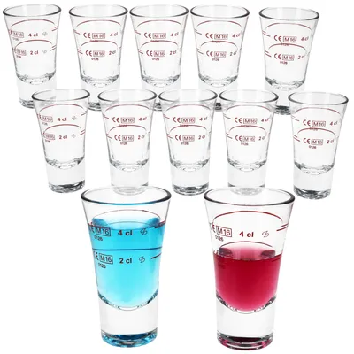 Produktbild von 12x Boston Schnapsgläser geeicht 2cl 4cl Shotglas Pinnchen Bar Stamper