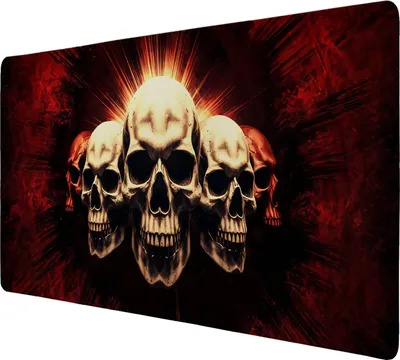 Produktbild von Totenkopf Feuer Schreibtischunterlage 89x40cm XXL Mauspad für Goths und Gamer