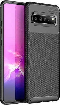 Produktbild von Samsung Galaxy S10 5G Hülle AVANA Schutzhülle Silikon TPU Bumper Slim Case Schwarz Cover Carbon Optik