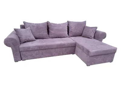 Image de Canapé d'angle Valentino en L avec fonction couchage, velours côtelé Zoom 17 Lavender